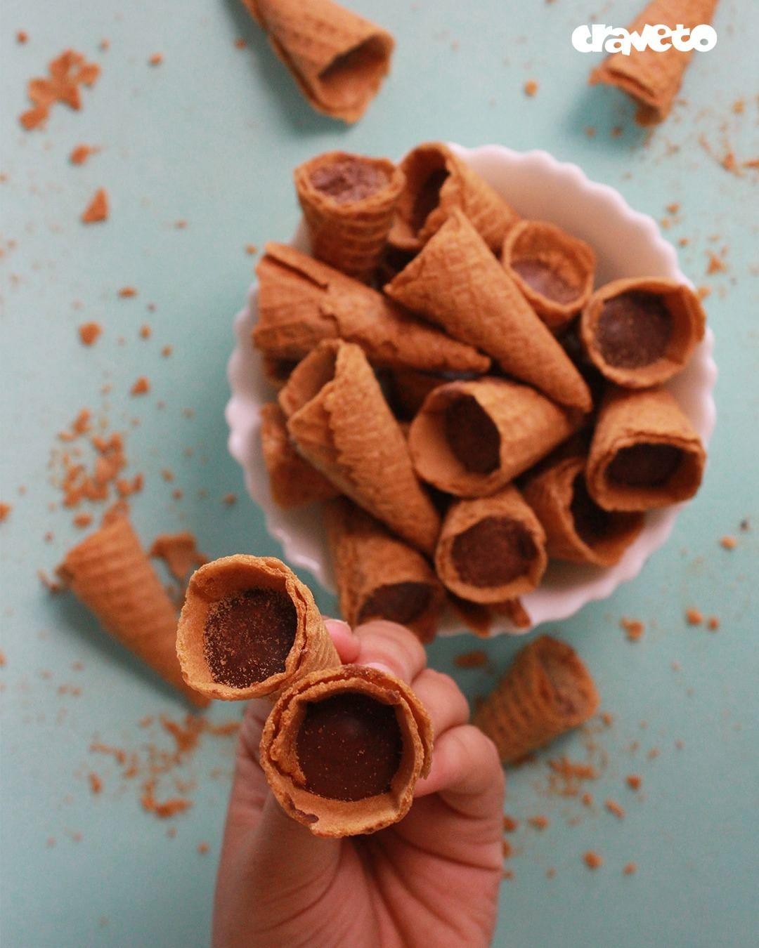Mini Waffle Chocolate Cones (Pack of 5) - Eggless - Each Pack 110g - BlendLife®