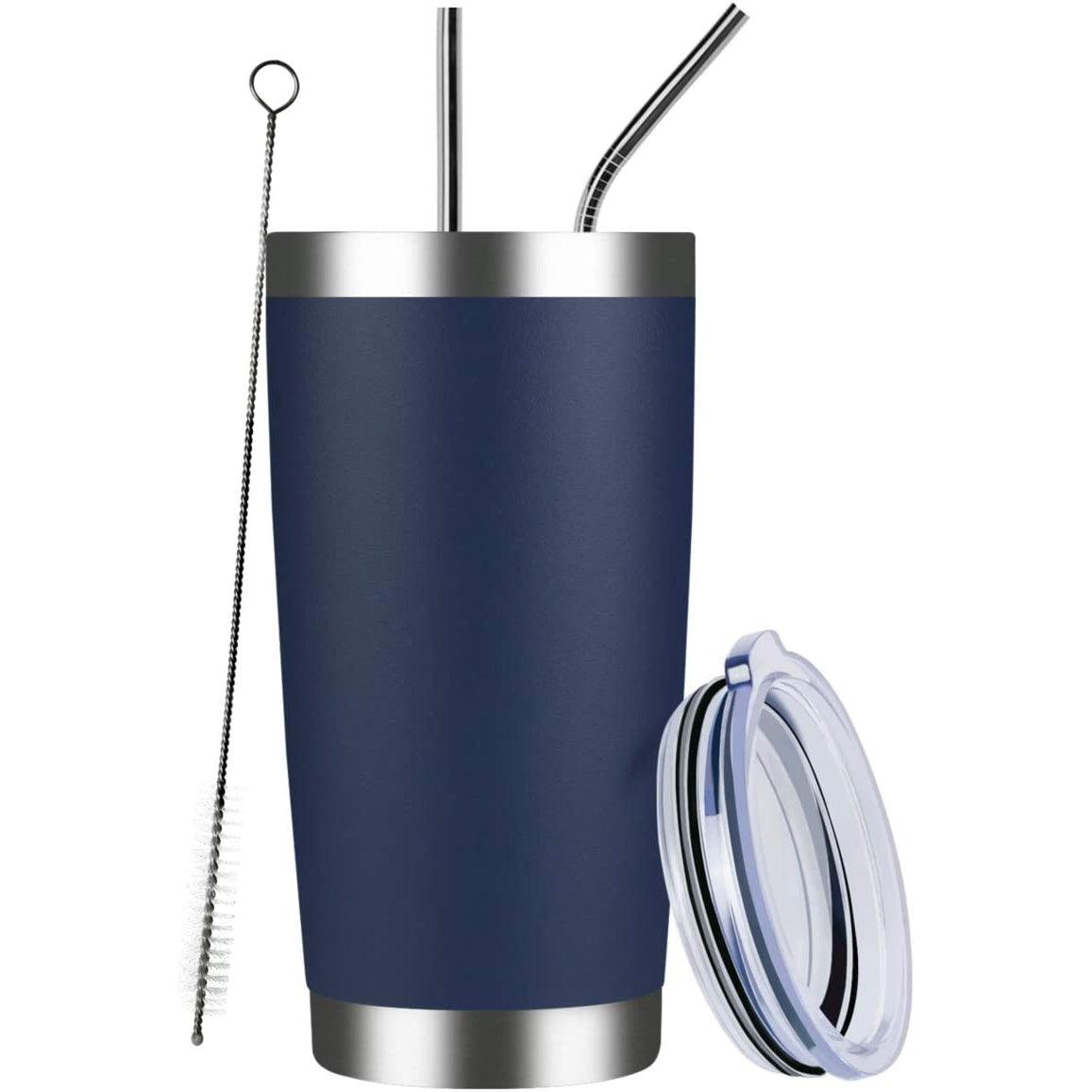Insulated Hot & Cold For 6hrs Desk Tumbler With Straw Set - 600ml - BlendLife®