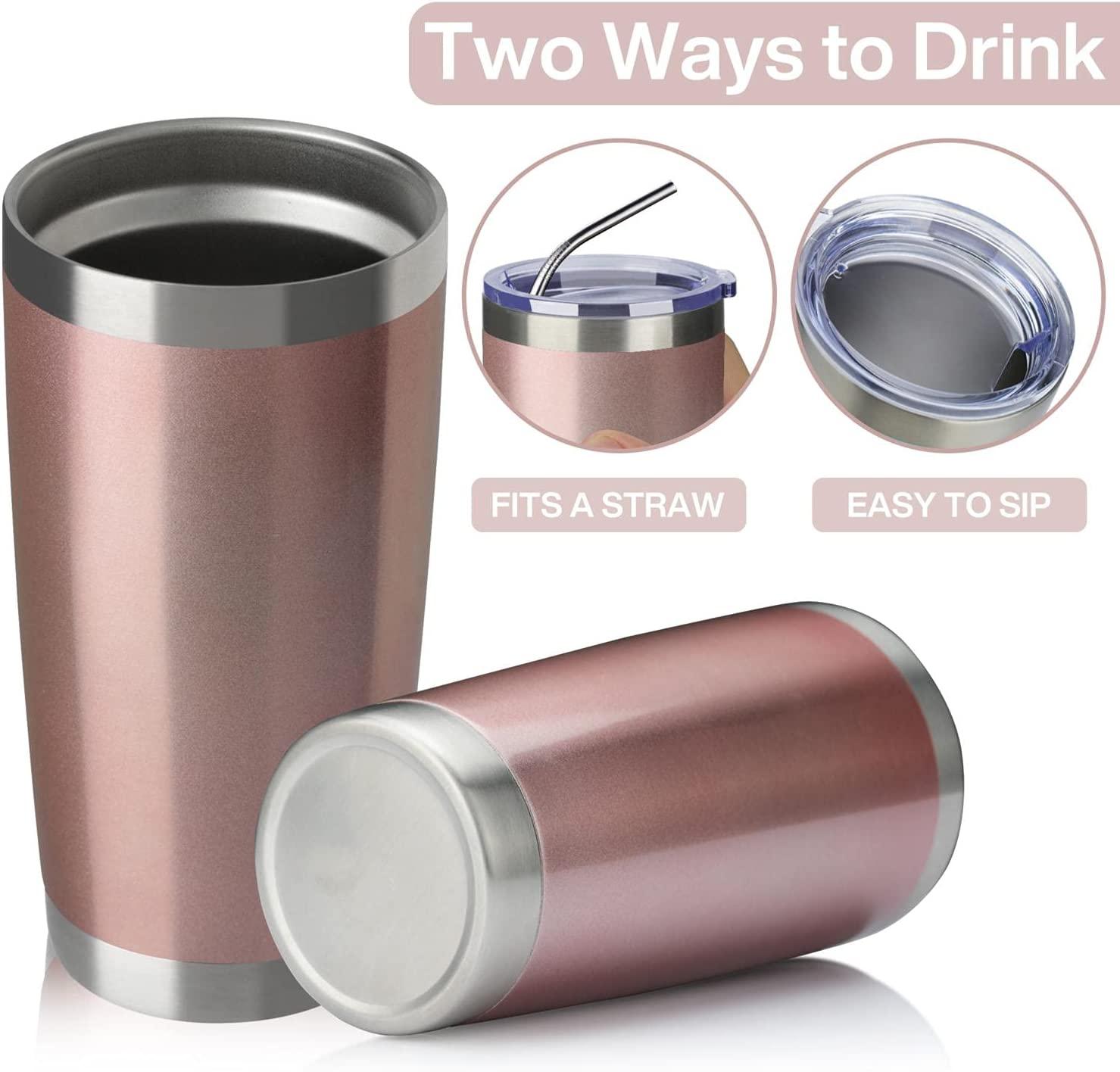 Insulated Hot & Cold For 6hrs Desk Tumbler With Straw Set - 600ml - BlendLife®