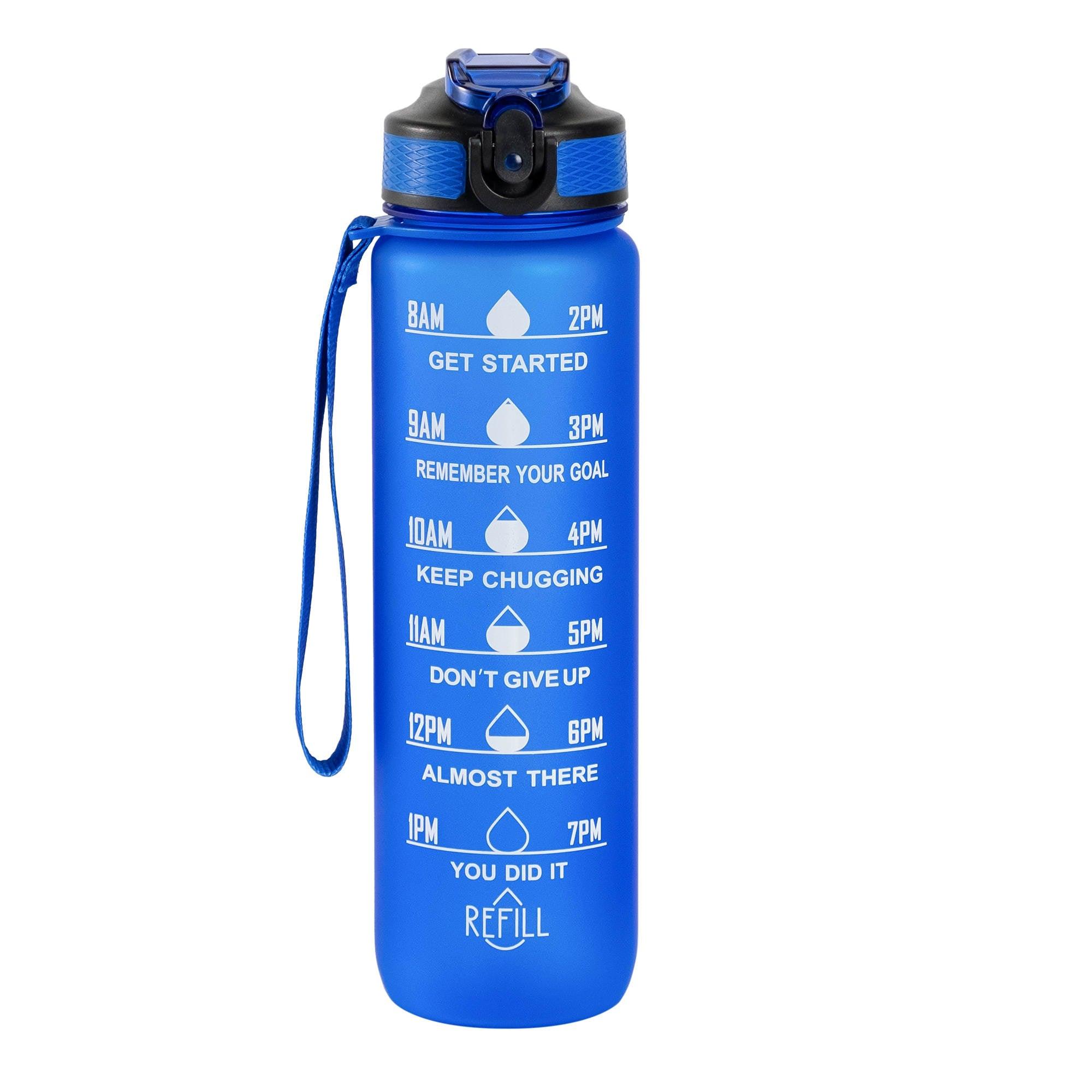 1L  Motivational Time Marker Water Bottle With Sipper - BlendLife®