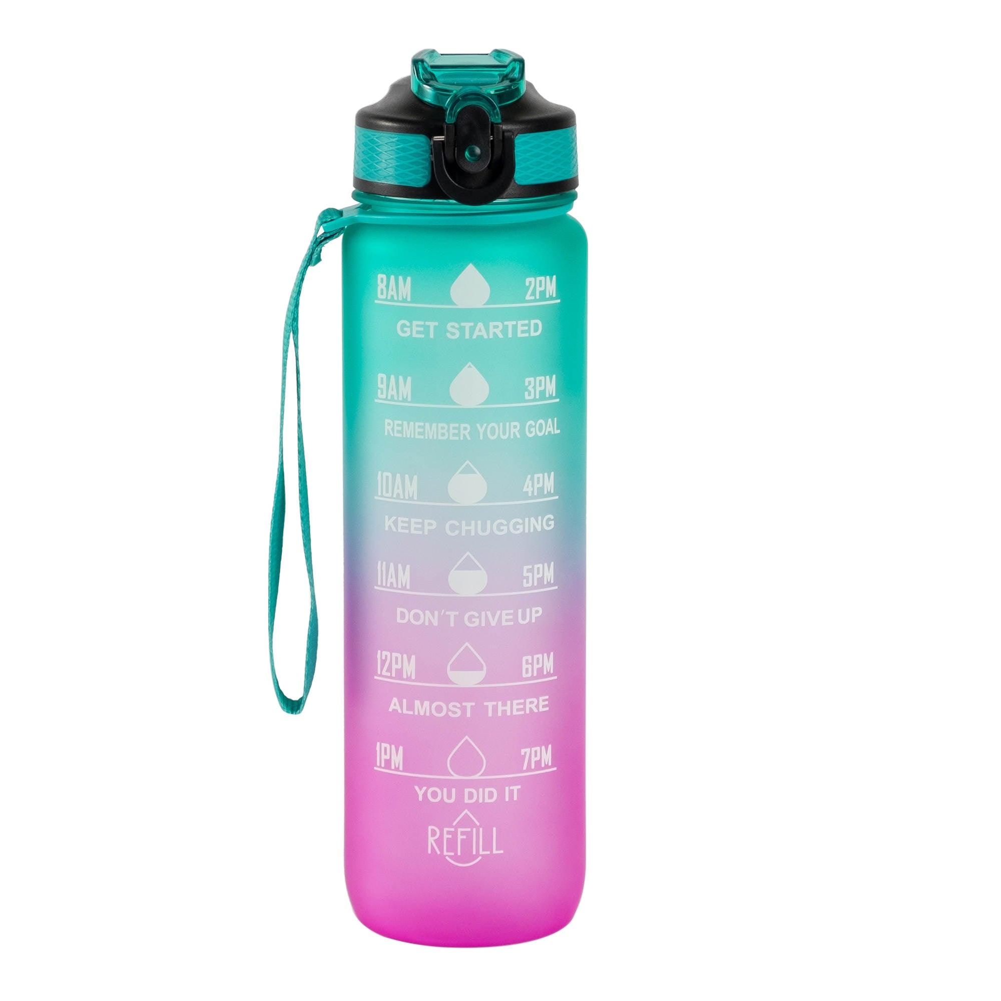 1L  Motivational Time Marker Water Bottle With Sipper - BlendLife®