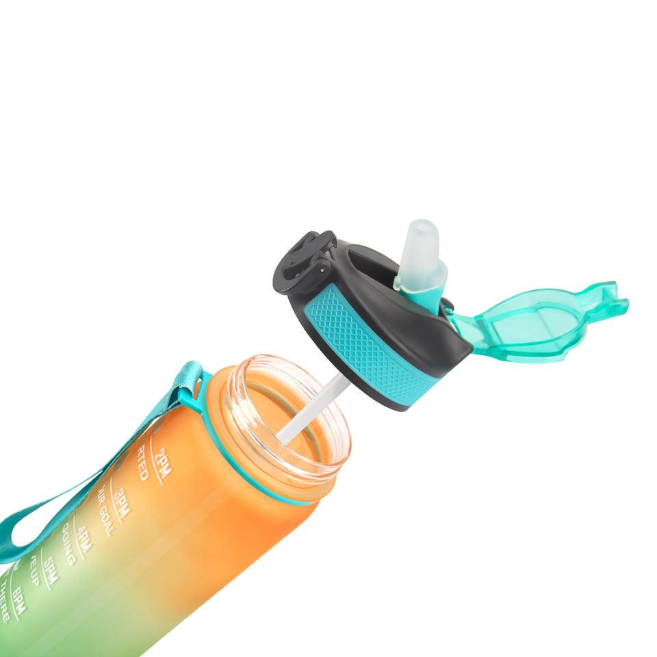1L  Motivational Time Marker Water Bottle With Sipper - BlendLife®
