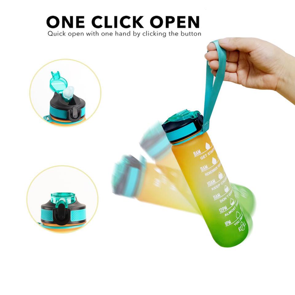 1L  Motivational Time Marker Water Bottle With Sipper - BlendLife®