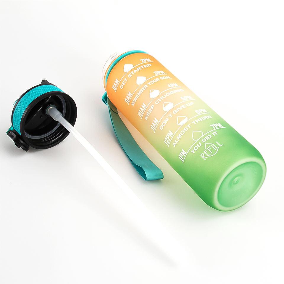 1L  Motivational Time Marker Water Bottle With Sipper - BlendLife®