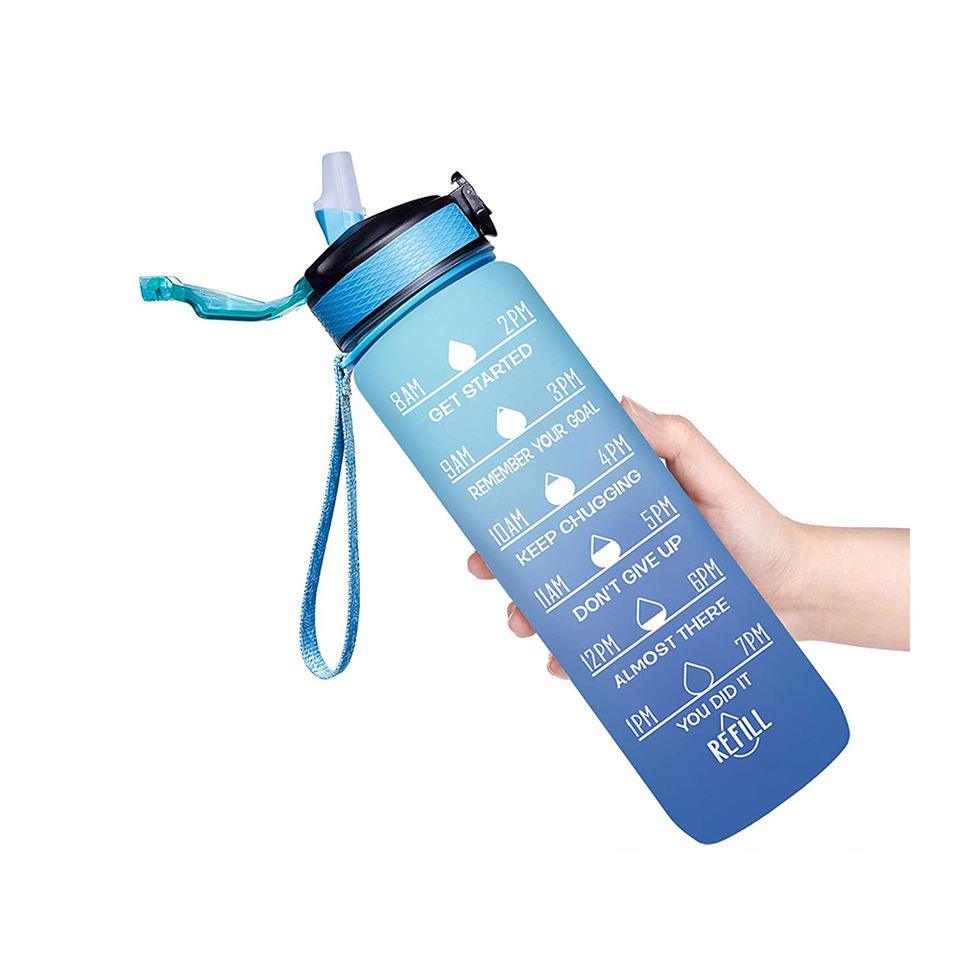 1L  Motivational Time Marker Water Bottle With Sipper - BlendLife®